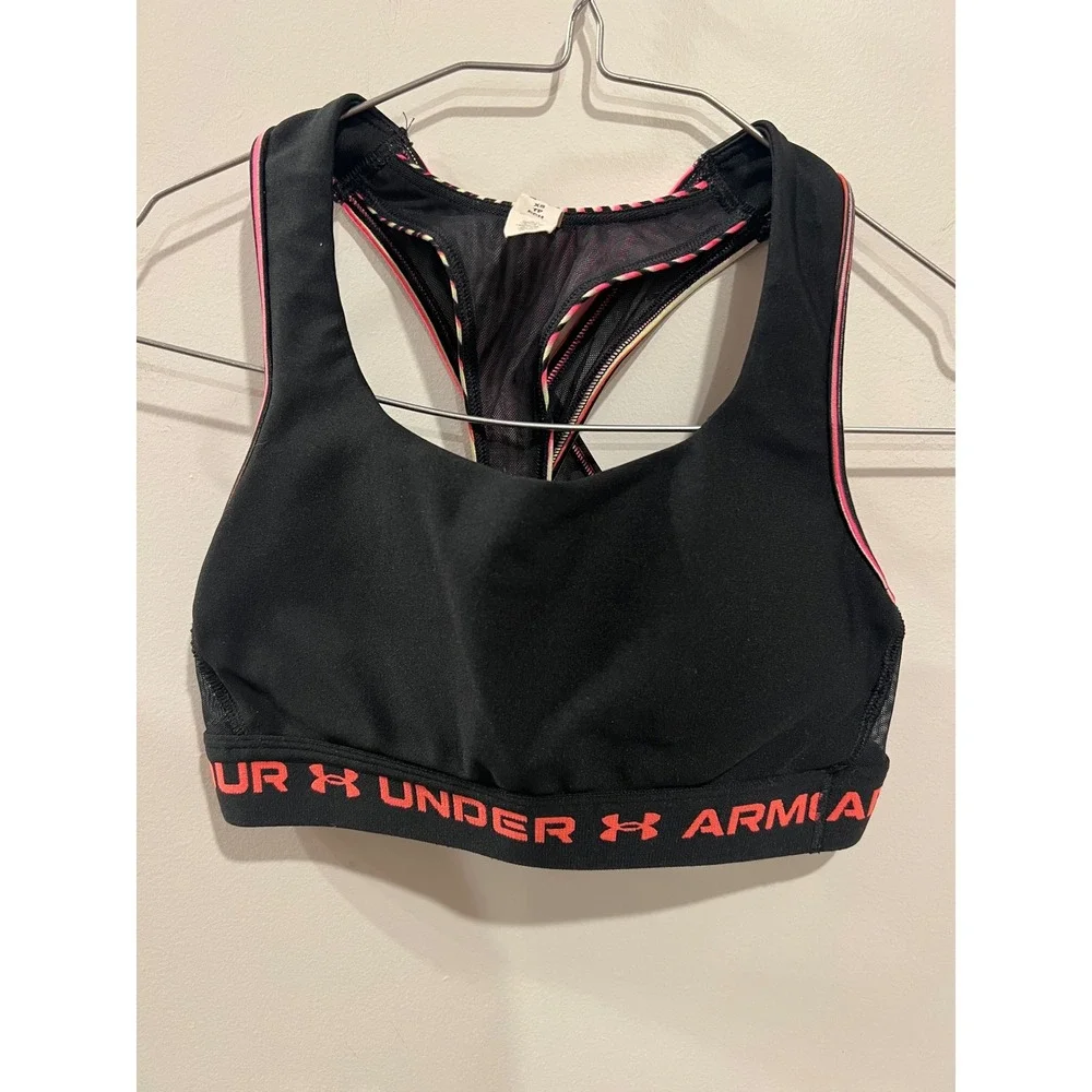 Under Armour Womens Sports Bra Compression Racerback Black XS